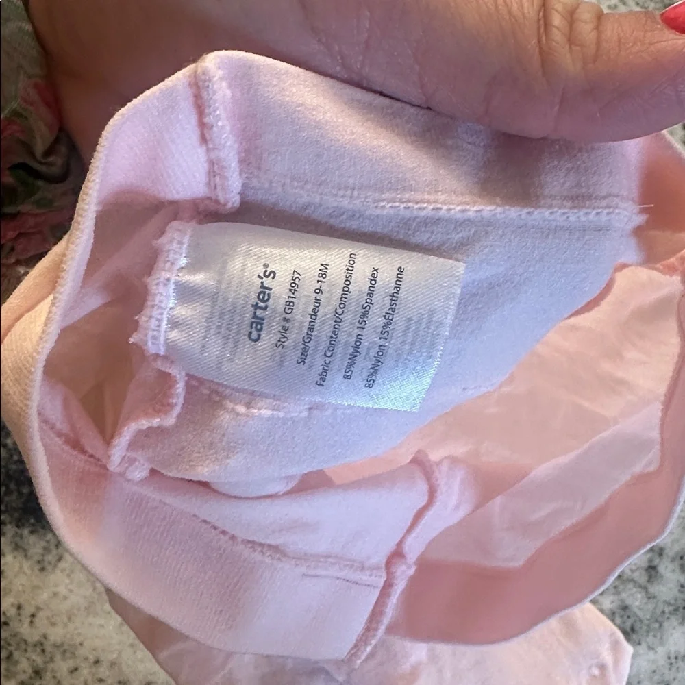 Carter’s‎ pink ruffle butt tights baby girl 9-18 months
